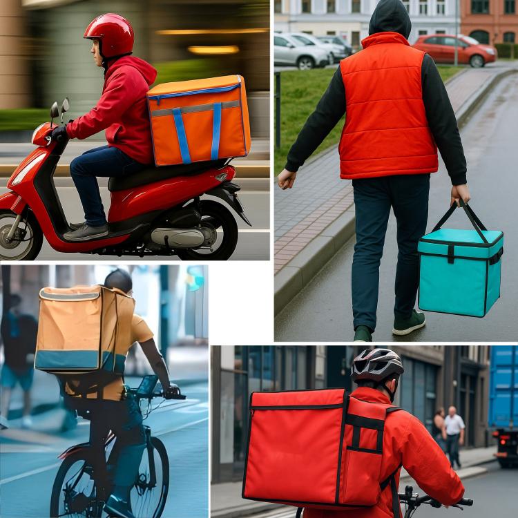 Top Open Pizza Delivery Backpack Bag Insulated Food Delivery Box, Size: 41x41x50cm