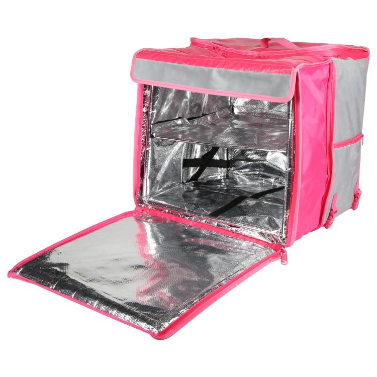 Top and Side Open Dual-Layer Pizza Delivery Backpack Bag Insulated Food Delivery Box, Size: 42x42x41cm