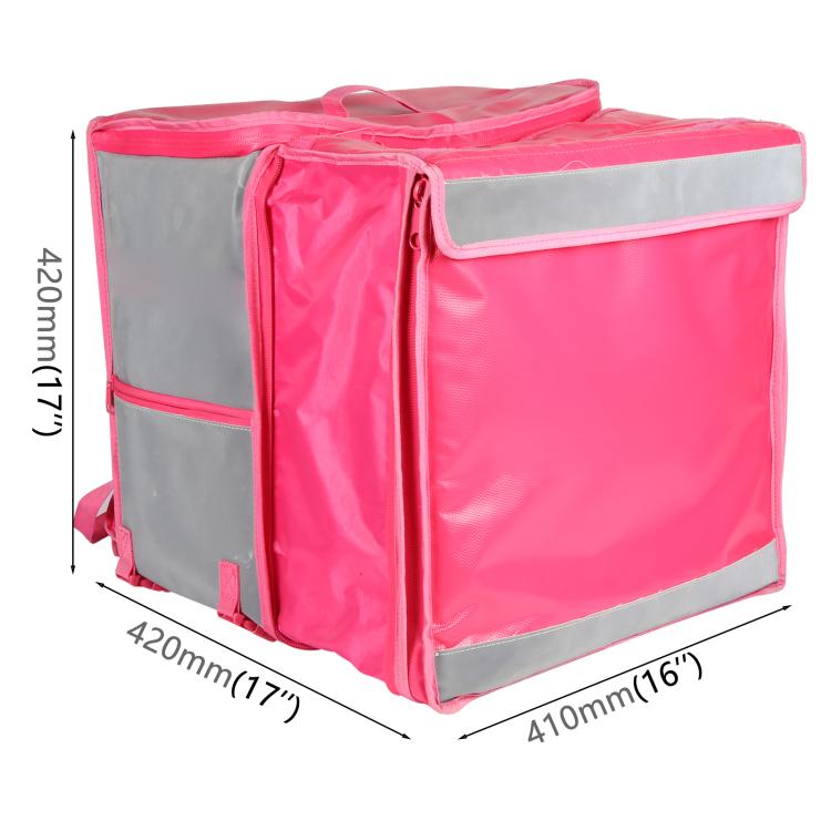 Top and Side Open Dual-Layer Pizza Delivery Backpack Bag Insulated Food Delivery Box, Size: 42x42x41cm
