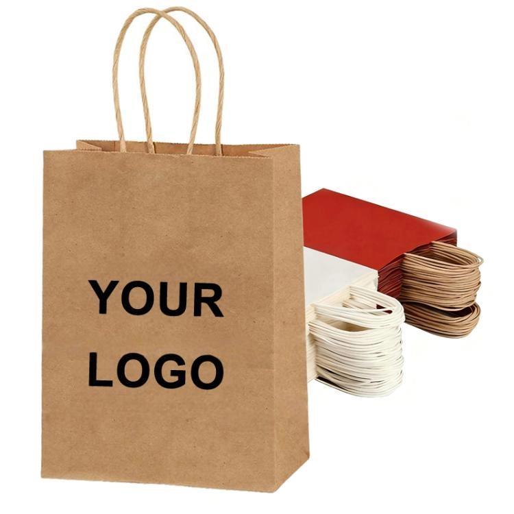 Kraft Paper Takeout Bags, Size: 13x7x14.5cm, 50bags In One Package