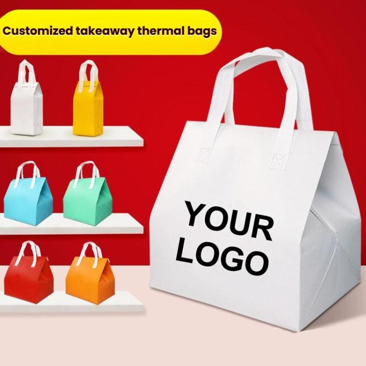 Aluminum Foil Thermal Takeaway Bag, 50 Bags In One Package, Size: 21x26x11cm, Small 21x26x11cm, Medium 24x24x15cm, Large 26x26x17cm, Extra Large 30x30x20cm